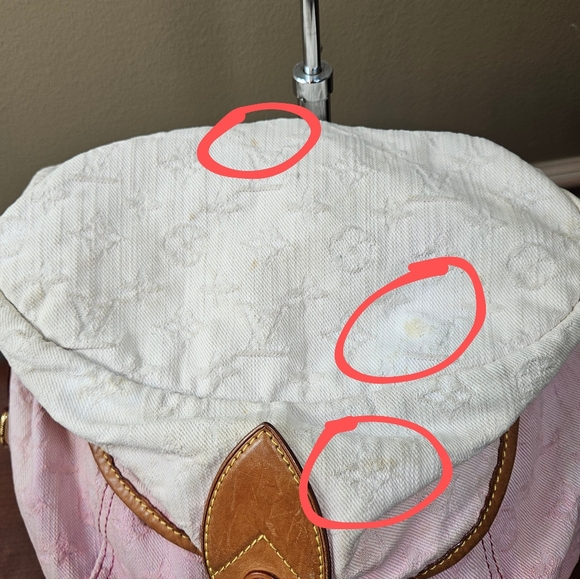 Auth Louis Vuitton Sunshine Pm Burgundy and Blue Denim Jean Cross body Bag - Picture 6 of 15